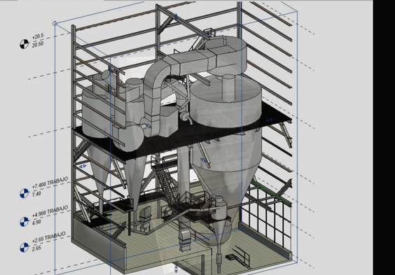 Proyecto 01 — 6 Secadores industriales — Modelo BIM en Revit